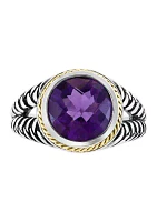 2.85 ct. t.w. Amethyst Cable Ring in Sterling Silver 