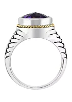 2.85 ct. t.w. Amethyst Cable Ring in Sterling Silver 