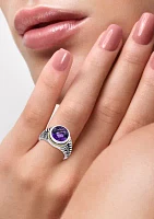 2.85 ct. t.w. Amethyst Cable Ring in Sterling Silver 