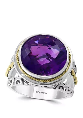 7.9 ct. t.w. Amethyst Ring in 925 Sterling Silver and 18k Yellow Gold