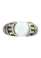 Freshwater Pearl Ring in Sterling Silver and 18K Yellow Gold