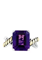 5.35 ct. t.w. Amethyst Ring in 925 Sterling Silver and 18k Yellow Gold                                                                                                                                