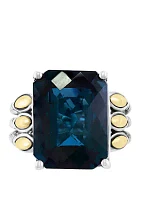 11.3 ct. t.w. London Blue Topaz Ring in Sterling Silver over 18k Yellow Gold