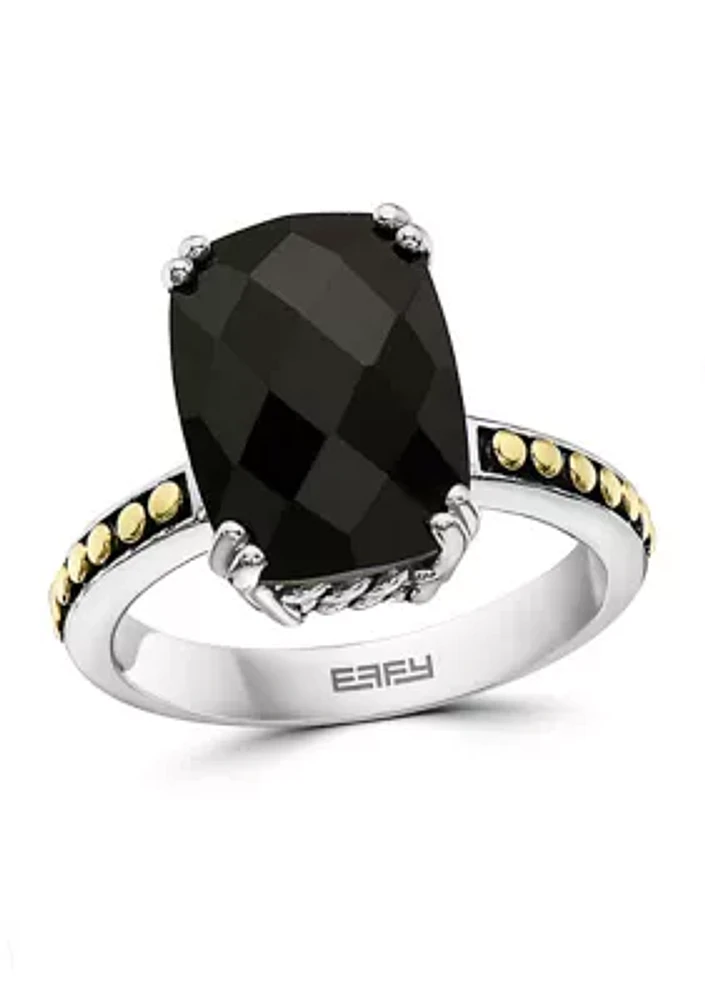 Onyx Ring in 18K Yellow Gold Over Sterling Silver