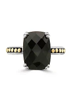 Onyx Ring in 18K Yellow Gold Over Sterling Silver