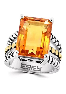 Silver/18K Yellow Gold Citrine Ring