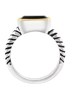 1.9 ct. t.w. Onyx Ring in Sterling Silver