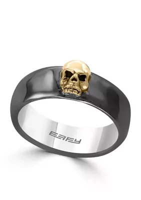 Men's Black Rhodium Skull Ring