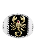 5 ct. t.w. Ruby and Onyx Ring in Sterling Silver