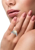 Sterling Silver 9 Millimeter Freshwater Pearl Ring 