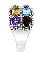 4.5 ct. t.w. Amethyst, Blue Topaz, Citrine, Garnet and Peridot Ring in Sterling Silver over 18k Yellow Gold