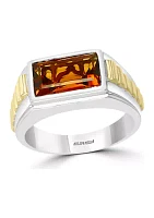 Men's 3.3 ct. t.w. Madera Citrine Ring in Sterling Silver