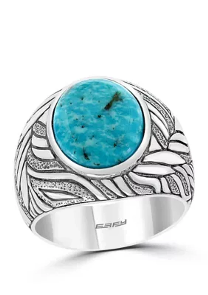 Men's 3.9 ct. t.w. Turquoise Ring in Sterling Silver 