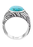 Men's 3.9 ct. t.w. Turquoise Ring in Sterling Silver 