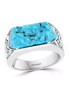 Men's 6.65 ct. t.w. Turquoise Ring in Sterling Silver 