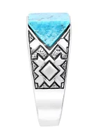 Men's 6.65 ct. t.w. Turquoise Ring in Sterling Silver 