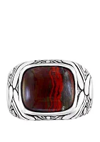 Men's 5.4 ct. t.w. Red Jasper Ring in Sterling Silver 