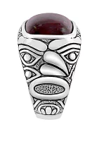 Men's 5.4 ct. t.w. Red Jasper Ring in Sterling Silver 