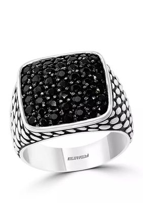 Men's 2.3 ct. t.w. Black Spinel Ring in Sterling Silver