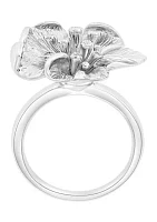  0.07 ct. t.w. Diamond Flower Ring in Sterling Silver