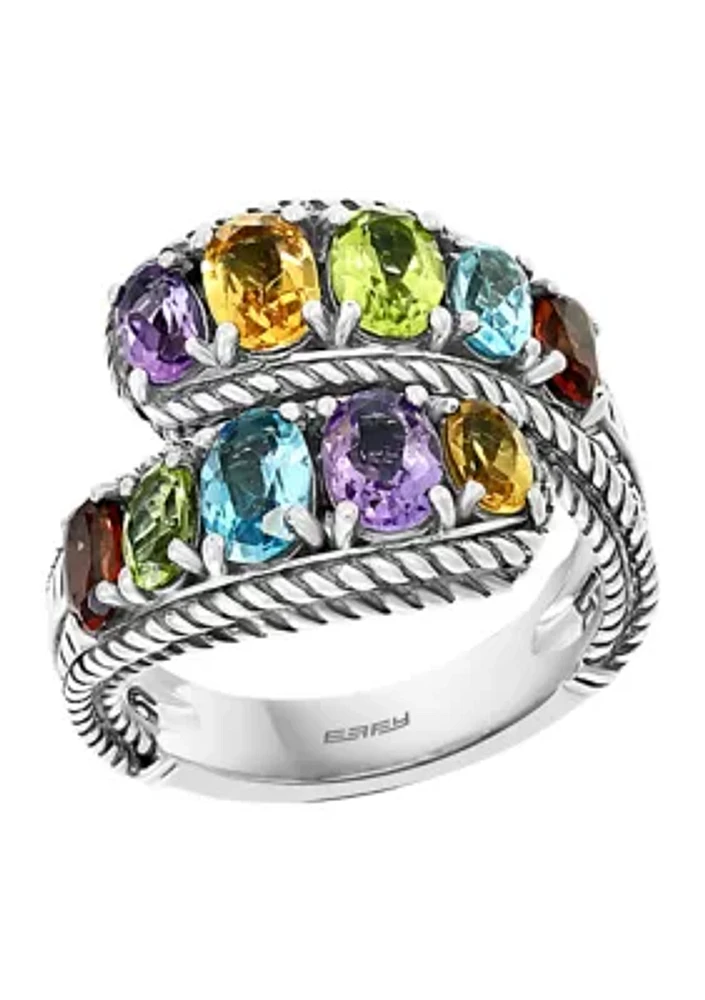 Sterling Silver 4 ct. t.w. Amethyst, Blue Topaz, Citrine, Garnet, and Peridot Ring