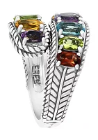 Sterling Silver 4 ct. t.w. Amethyst, Blue Topaz, Citrine, Garnet, and Peridot Ring