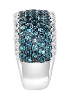 3.5 ct. t.w. Blue and White Topaz Ring in Sterling Silver 