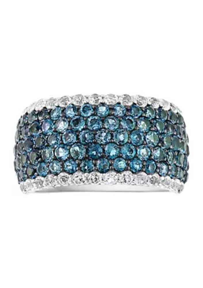 3.5 ct. t.w. Blue and White Topaz Ring in Sterling Silver 