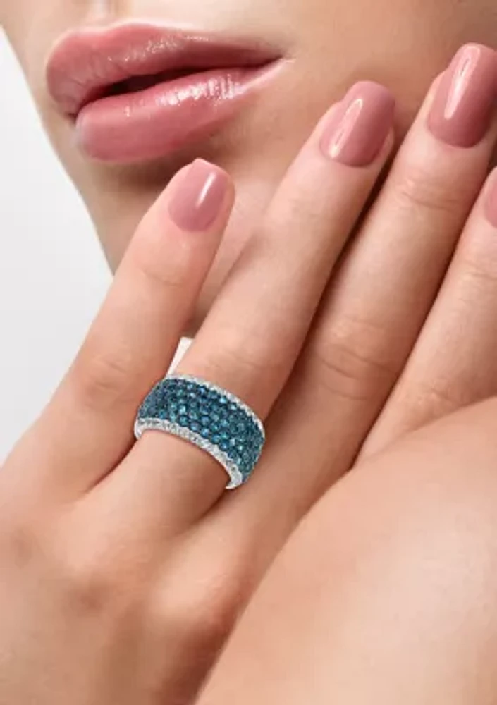 3.5 ct. t.w. Blue and White Topaz Ring in Sterling Silver 