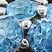 Blue Topaz Cable Faux Stack Ring in Sterling Silver 