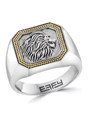 Men's Lion Ring in Gold Over Sterling Silver