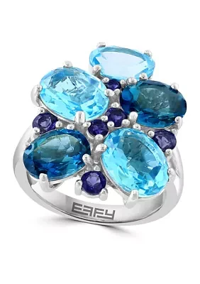 Iolite, Blue Topaz, London Blue Topaz Ring in 925 Sterling Silver