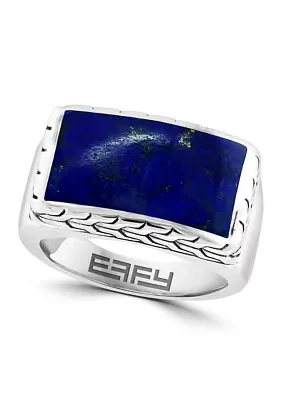 Men's Lapis Lazuli  Ring in Sterling Silver 