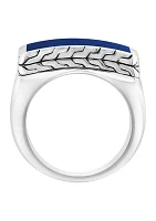 Men's Lapis Lazuli  Ring in Sterling Silver 