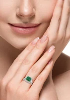 Emerald Ring in Sterling Silver