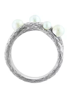 Freshwater Interlock Pearl Ring in Sterling Silver