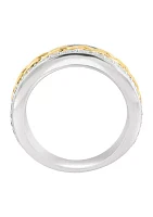 Men's White Sapphire Ring in Gold Over Sterling Silver