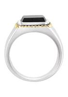 Men's Onyx Ring in Gold Over Silver