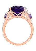 3/8 ct. t.w. Diamond, Amethyst and Pink Amethyst in 14K Rose Gold