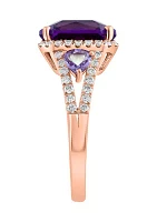 3/8 ct. t.w. Diamond, Amethyst and Pink Amethyst in 14K Rose Gold