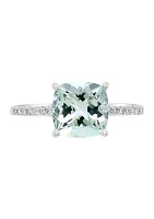 1.9 ct. t.w. Aquamarine and 1/8 ct. t.w. Diamond Ring in 14k White Gold  