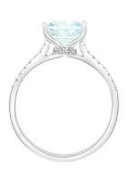 1.9 ct. t.w. Aquamarine and 1/8 ct. t.w. Diamond Ring in 14k White Gold  