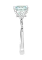 1.9 ct. t.w. Aquamarine and 1/8 ct. t.w. Diamond Ring in 14k White Gold  