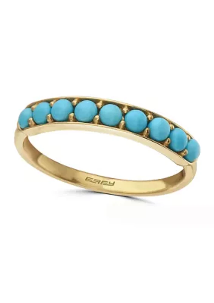 Turquoise Band Ring in 14K Yellow Gold