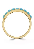 Turquoise Band Ring in 14K Yellow Gold