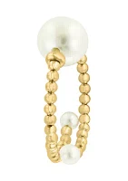 Freshwater Pearl Beaded Ring with Flexible Band in 14K Yellow Gold