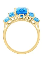 8.5 ct. t.w. Blue Topaz Ring in 14K Yellow Gold