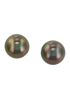 14K White Gold Tahitian Pearl Earrings