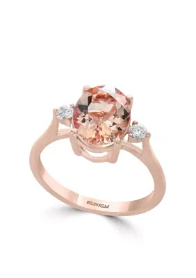 14K Rose Gold Diamond Morganite Ring