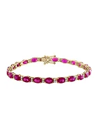 11.29 ct. t.w. Lab Grown Ruby, 1/2 ct. t.w. Lab Grown Diamond Bracelet in 14K Yellow Gold